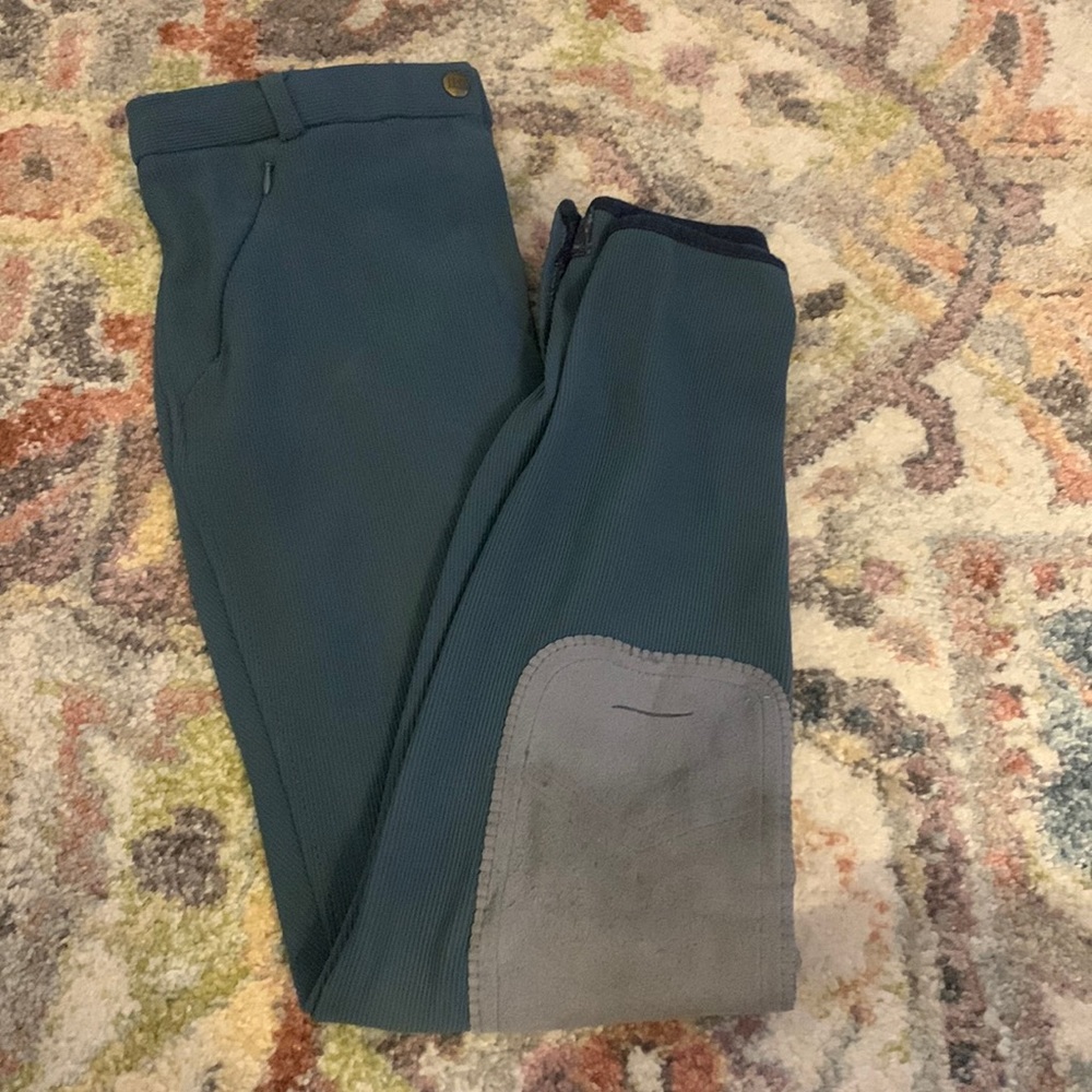 Blue Tuff Rider Knee Patch Breeches- Size L